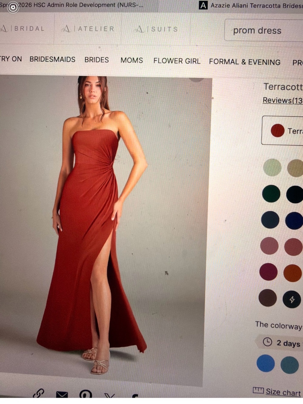 Azazie Terracotta Strapless Gown - Terracotta